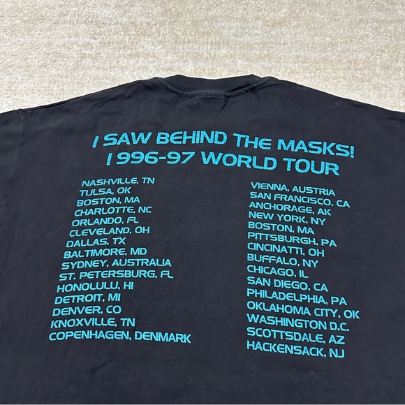Vintage Star Wars XL T-shirt Behind The Masks World Tour 1996-1997 Vader RARE - Picture 5 of 7